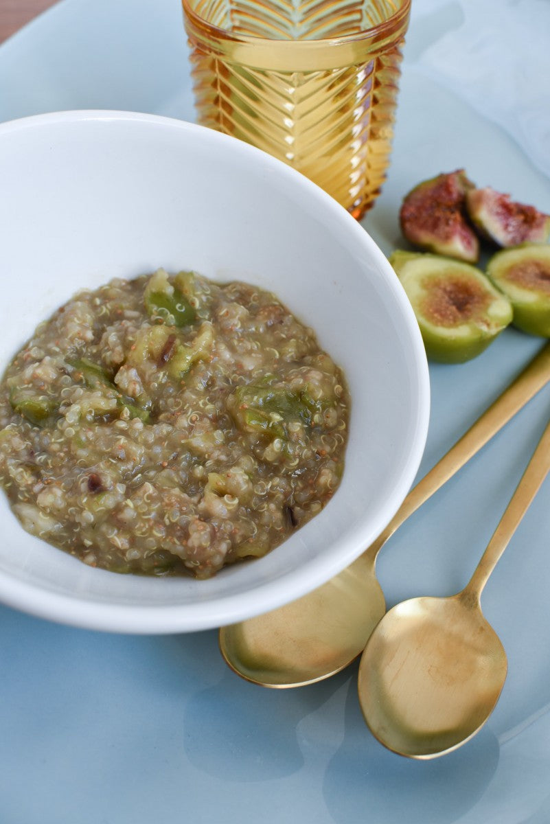 Papas de figo, canela e quinoa {Primeiras Papas}