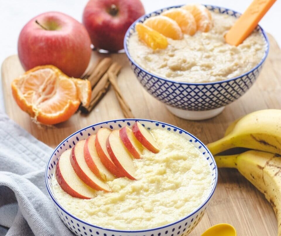 Papas de aveia, banana e laranja {Primeiras Papas}