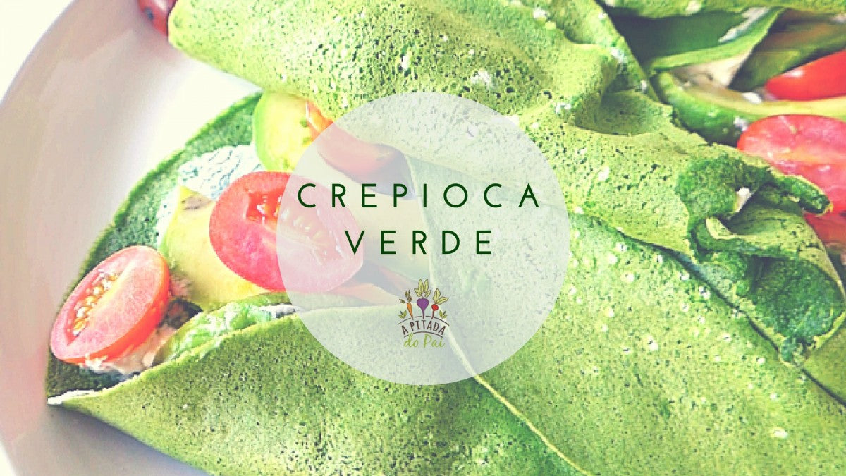 Crepioca de espinafres com queijo creme, abacate e tomate