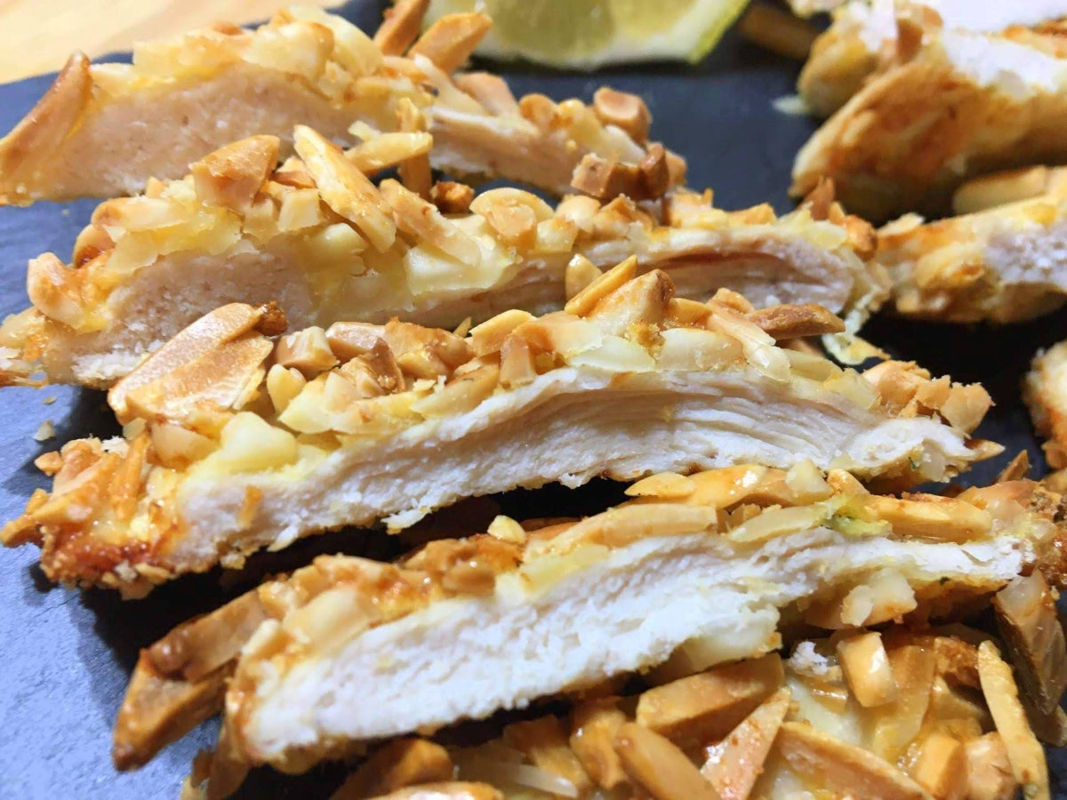 Bifes panados com amêndoa na Air Fryer
