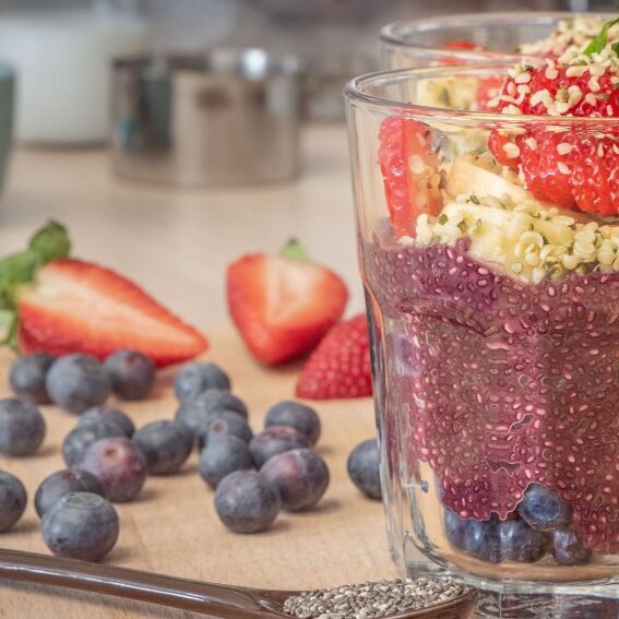 pudim de chia e açaí