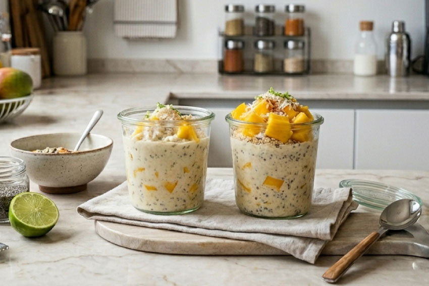 Overnight oats tropical: o pequeno-almoço fresco deste verão