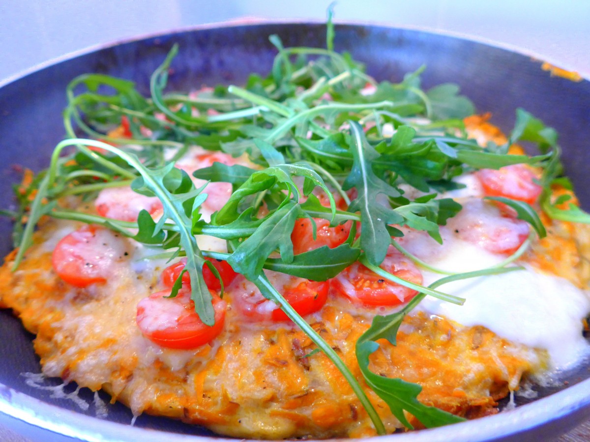 “Frittata” de batata doce, mais uma pizza saudável