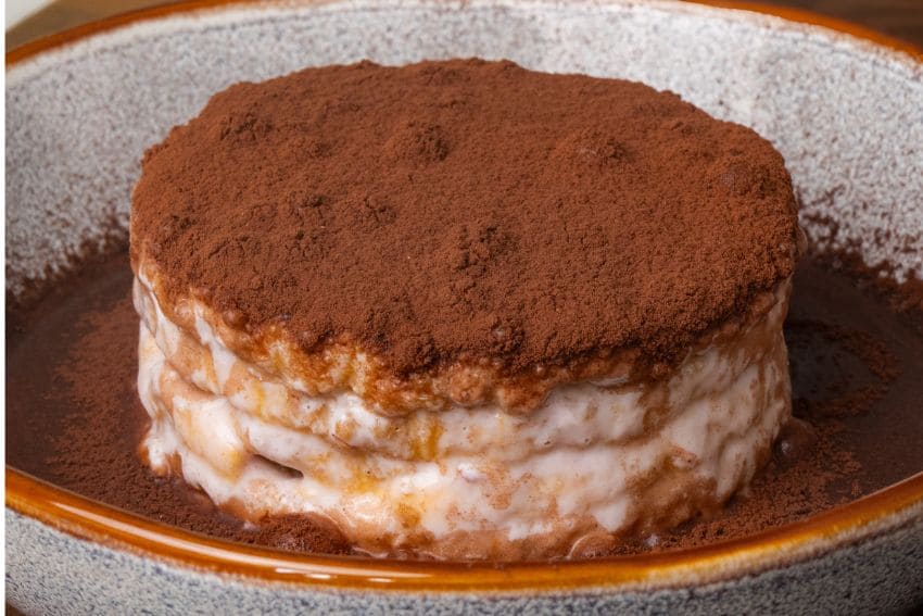 Tiramisu com bolachas de arroz ao pequeno-almoço