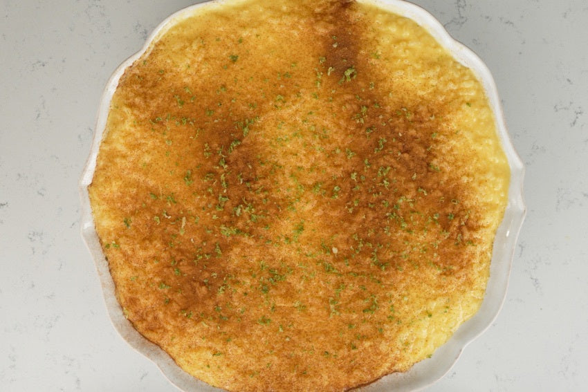 Arroz doce com manga e lima