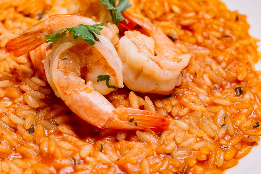 Arroz de marisco no robot de cozinha