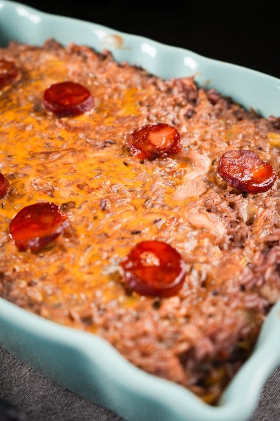 Arroz de frango e alheira