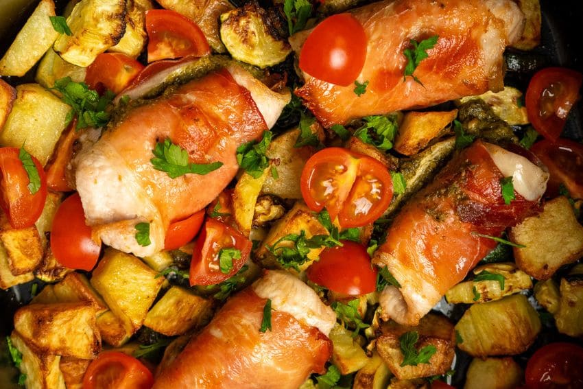 Bifes com pesto na air fryer