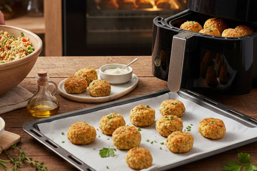 Bolinhos de sobras no forno ou air fryer