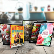 Ebook Gelados + Ebook Panquecas + Ebook Sobremesas + Ebook Petiscos + Livro Air Fryer 15 minutos