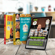 Pack Livro Air Fryer 15 min + Livro 10 Anos Pitada + Ebook Marmitas