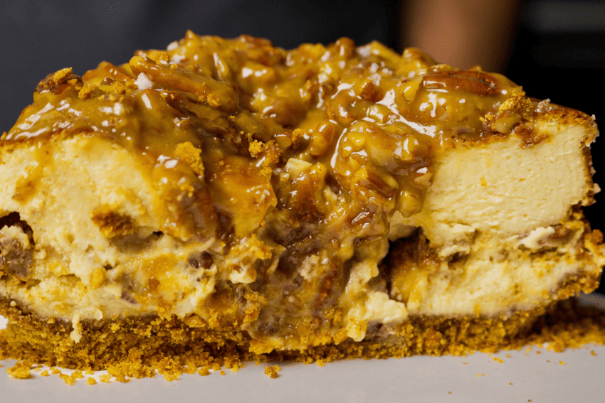 Cheesecake de caramelo salgado para o Natal