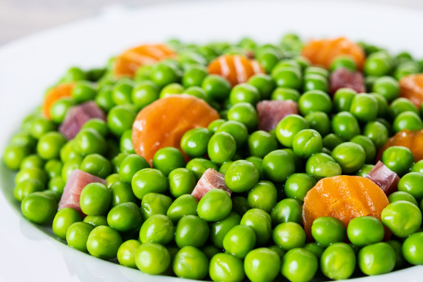 Ervilhas cremosas com fiambre