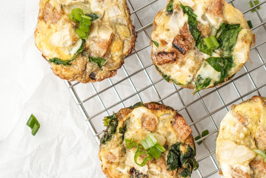 Mini quiches de forno sem base