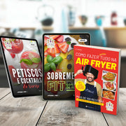 Pack Ebook Sobremesas Fit + Petiscos + Livro Air Fryer