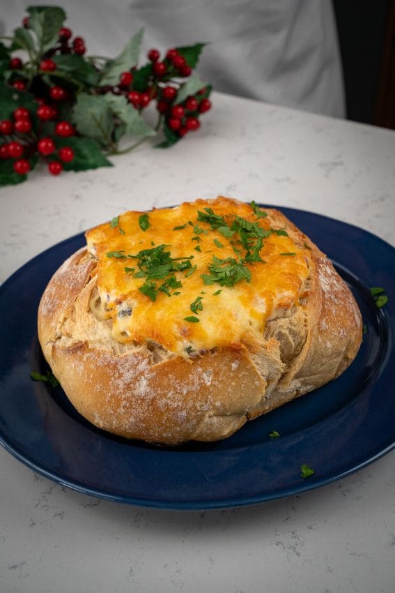 Pão recheado com bacalhau
