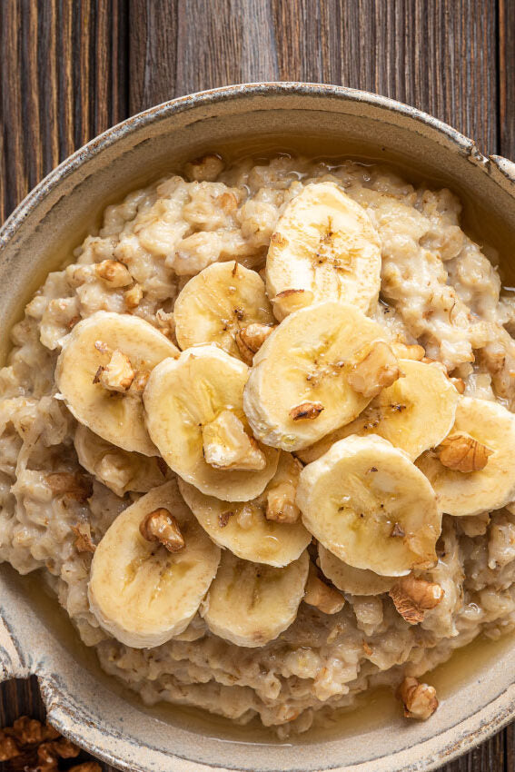 Papas de aveia com banana e speculoos