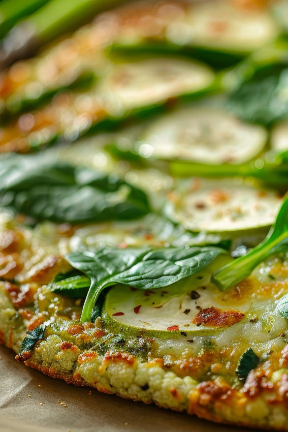 Pizza caseira com base de curgete
