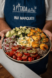 saladas com espetadas