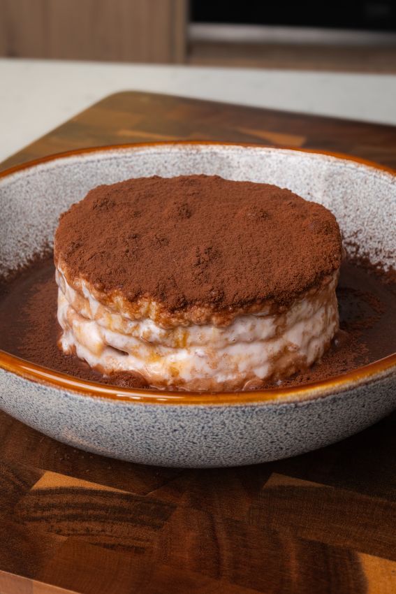 Tiramisu com bolachas de arroz ao pequeno-almoço